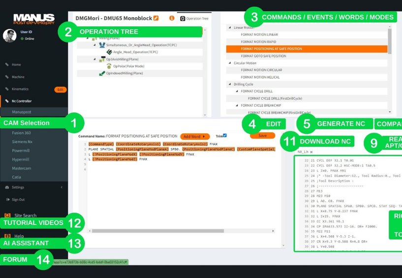 MANUSpost developer Interface Quick Learning